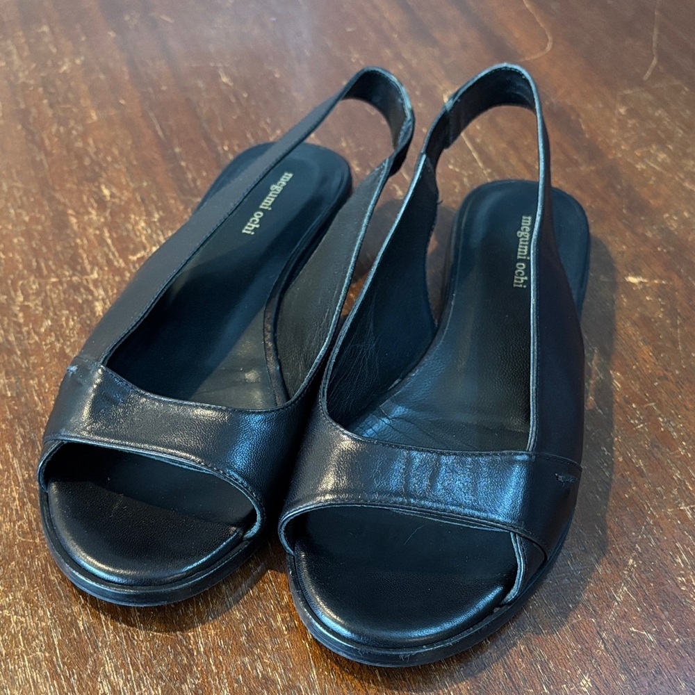 Megumi Ochi Classic Black Slingback Sandals
